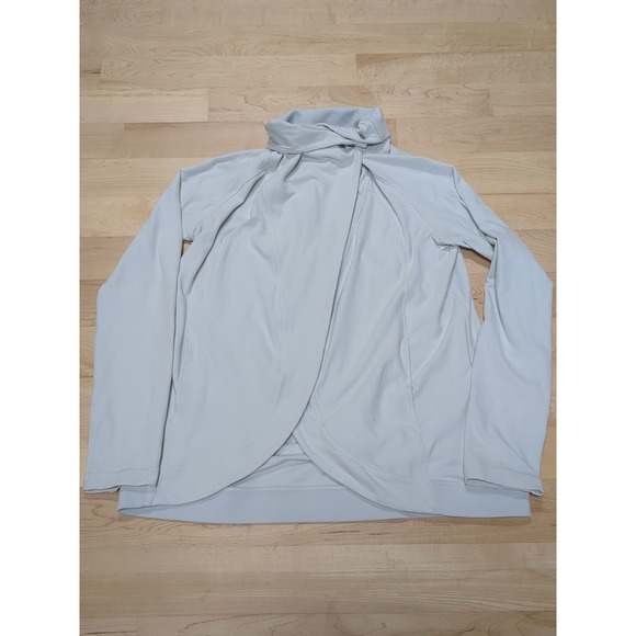 lululemon athletica Sweaters - Lululemon Ready To Rulu Wrap Cardigan Snap Ocean Mist Size 8 Gray Blue